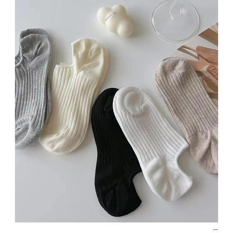 New Women's Solid No Show Socks Breathable Sweat Resistant Anti-odor Invisible Sock Breathable Casual Comfortable Sox Female