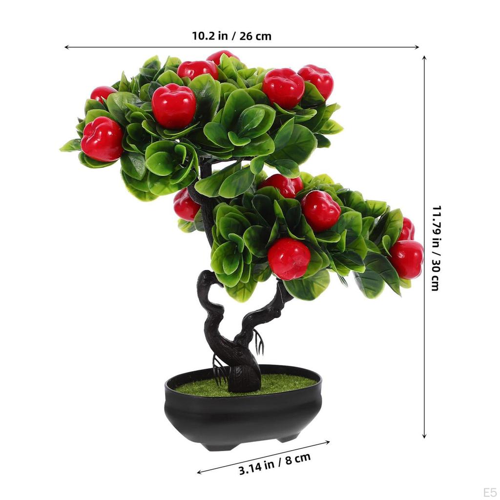 Artificial Fruit Tree Bonsai Faux Pot Lightweight Tabletop Ornament for Kitchen Room