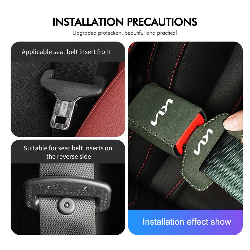 Suede Car Seat Belt Buckle Clip Protective Anti-Scratch Cover For KIA K5 K2 Optima Soul Spectra Niro Cadenza Sephia Carens yzck10