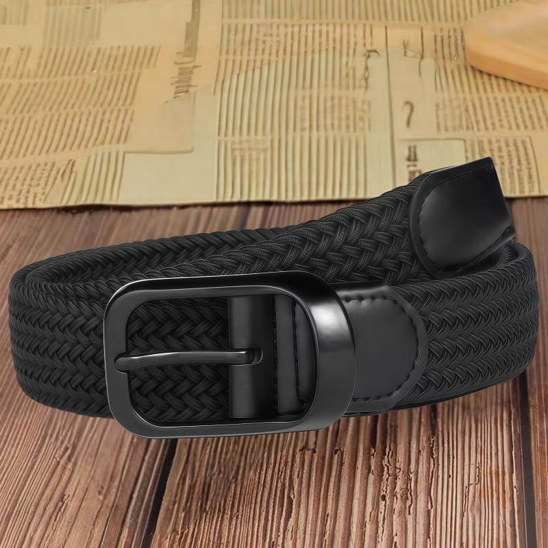 Men's & Women's Versatile Canvas Leather Belt - Elastic, No-Punch Pin Buckle, Casual & Trendy