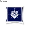 Home Decor Compass Anchor Pillow Cover Blue Mediterranean Cushion  Sofa Chair Car Office  Ornament 40x40cm 45x45cm