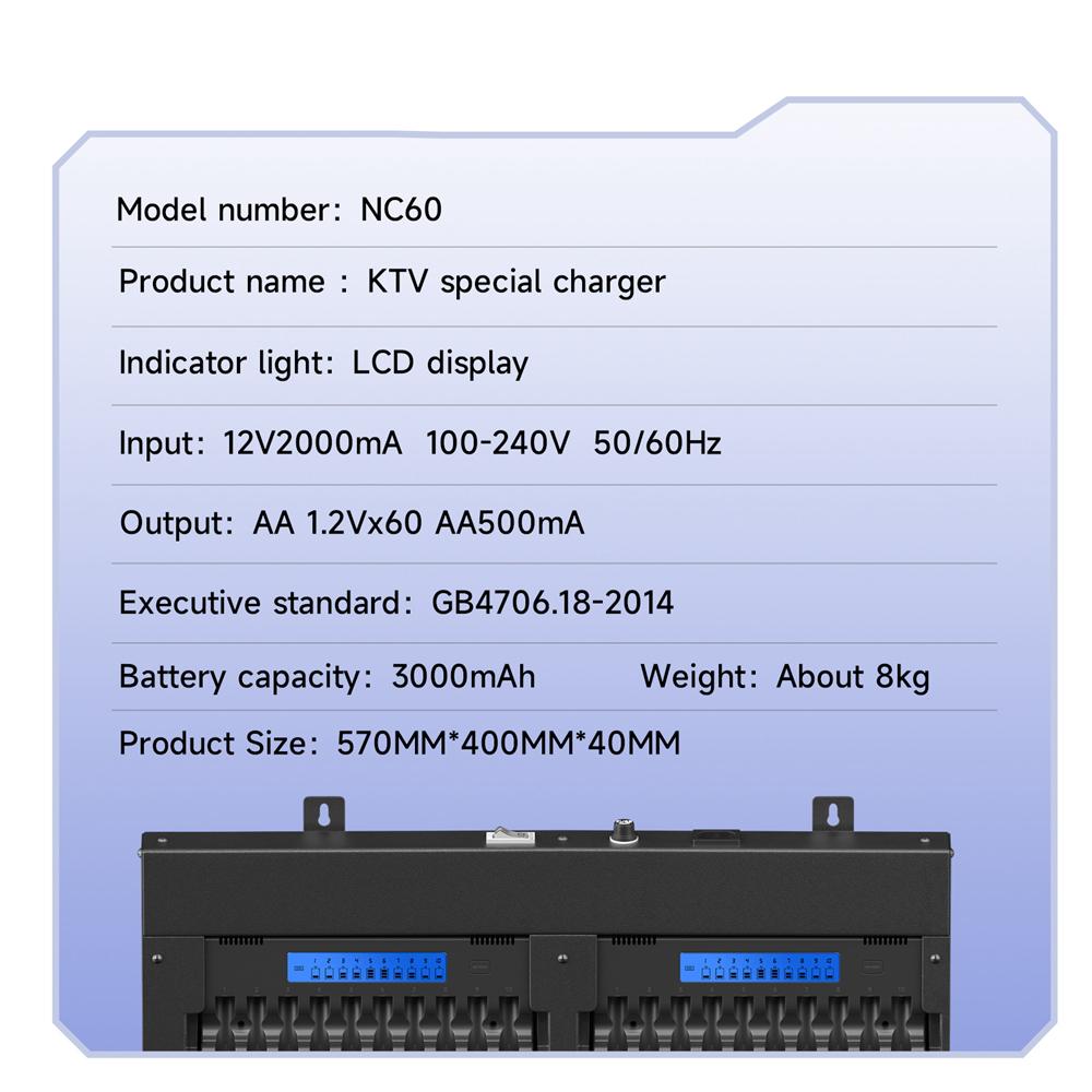PALO 60 Slots AA Battery Charger LCD Fast Smart Charger For 1.2V NIMH Nicd Standard Batteries KTV School Hotel Clubhouse