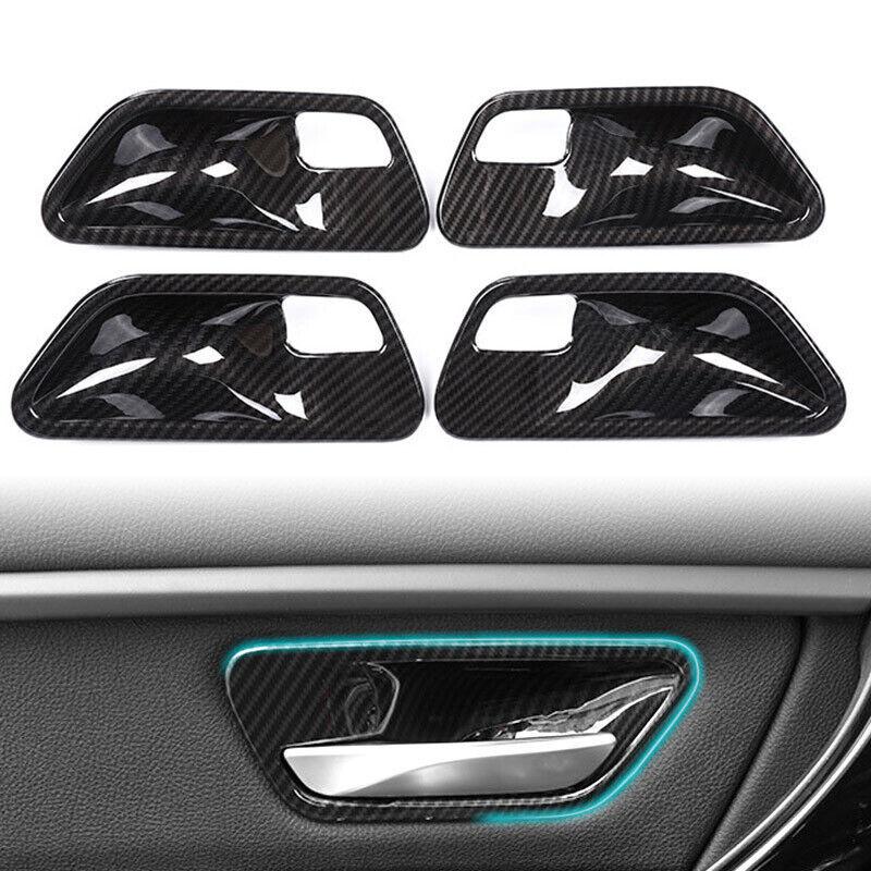 Car Interior Carbon Fiber Door Handle Bowl Cover For BMW 3 Series F30 2013 2014 2015 2016 2017 2018 Car Accessorier
