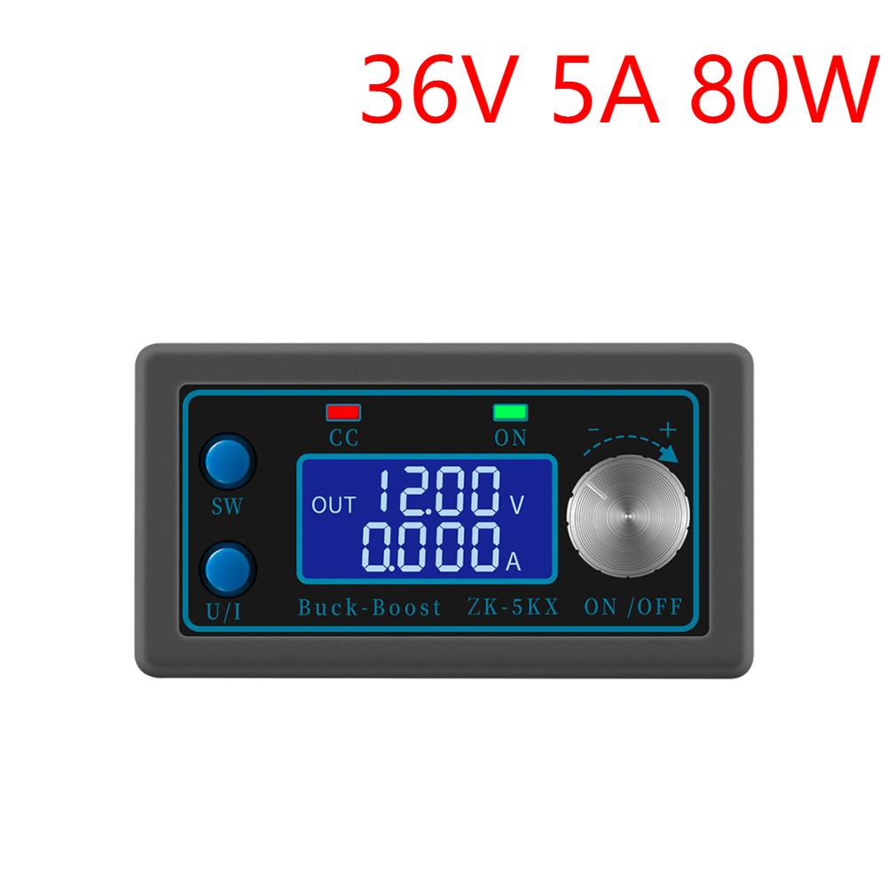 ZK-5KX DC Automatic Buck Boost Converter 5A Max DC Automatic Voltage Regulation 0.6-36V 80W LCD Display for Electronic Equipment