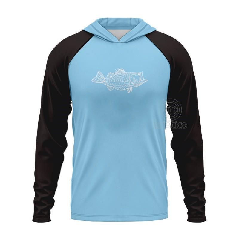 Mens Quick-Dry Hooded Fishing Shirt UV Protection Long Sleeve Lightweight Sportswear Outdoor Angling Water Activities