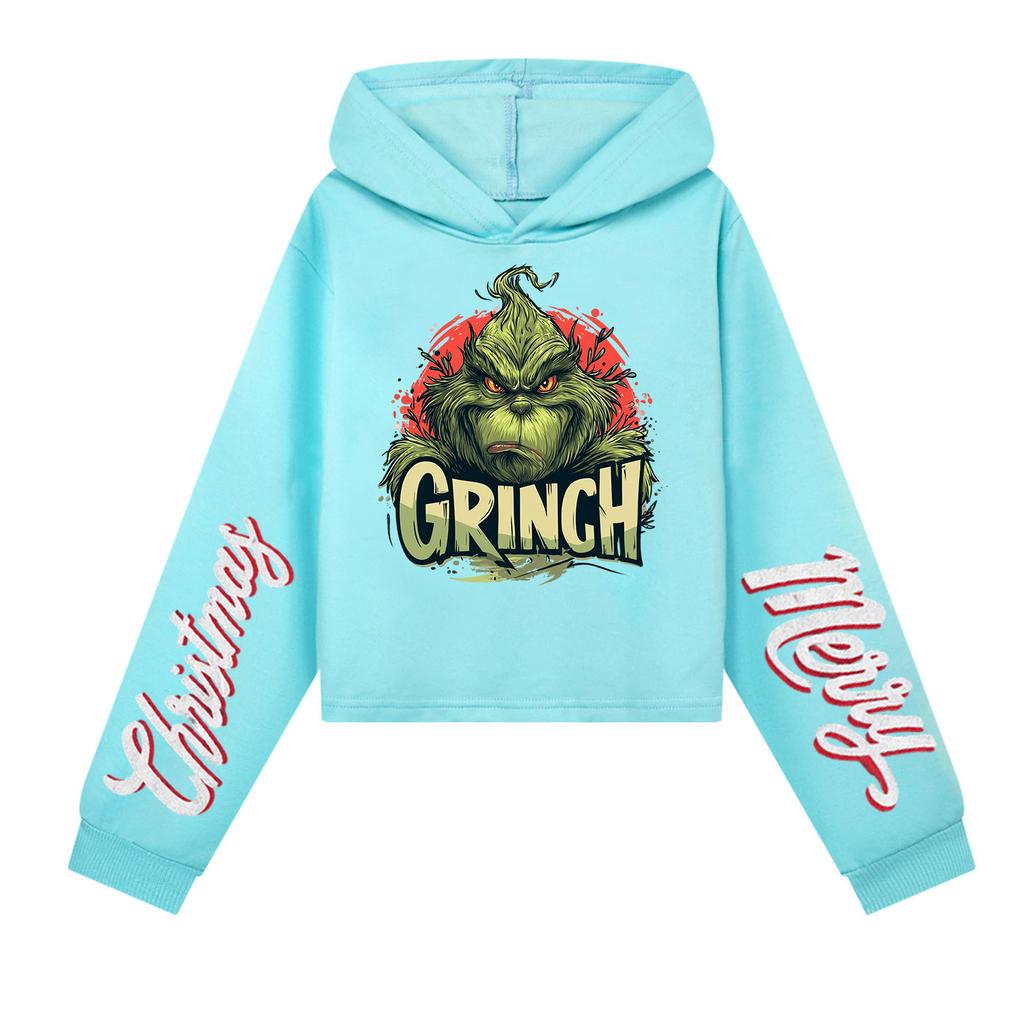 Kids' Casual Fashion Christmas Printed Long Sleeve Hooded Sweatshirt (No Drawstring)