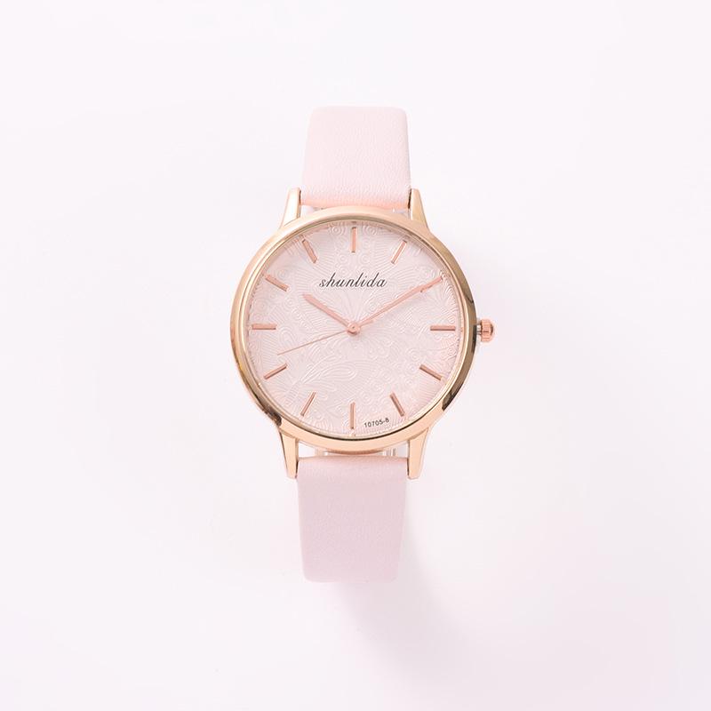 

2022 Женские Модные Кожаные Часы Кварцевые - Простой Стиль Темперамента, Подходят для Леди и Студенток розовый