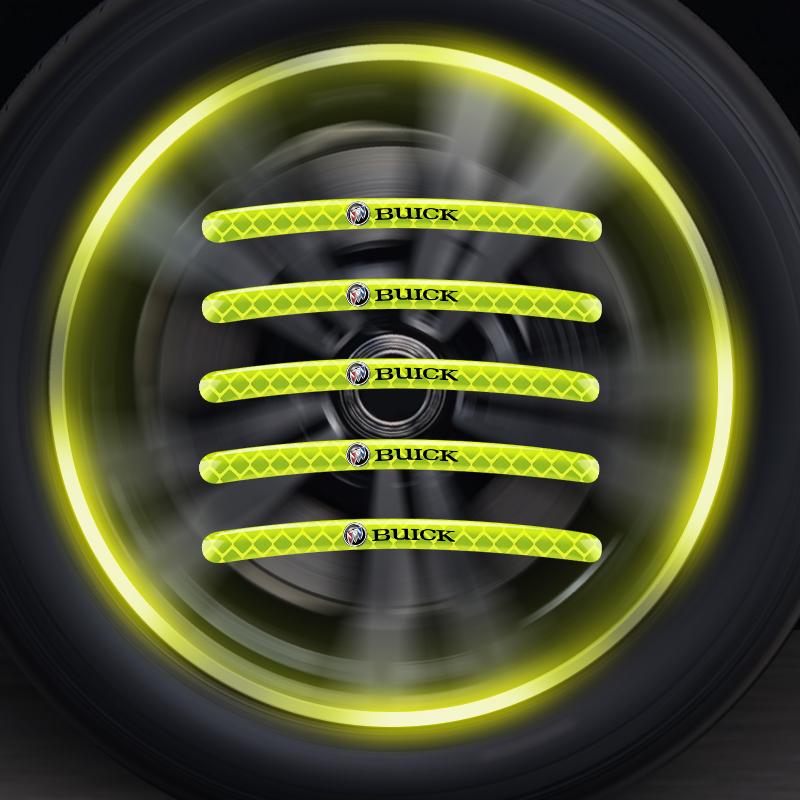 5/10/15/20Pcs Car Wheel Hub Sticker High Reflective Stripe Tape For Buick Century Excelle XT enclave Park Avenue Envista GL8 GL6