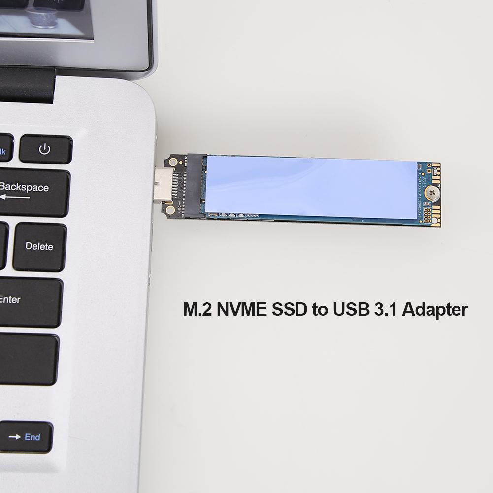 NVMe To USB Adapter 10Gbps M.2 M Key SSD To To USB 3.1 Gen 2 Type A Card