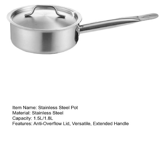 Stainless Steel Pot with Sunken Anti-Overflow Lid Corrosion-resistant Frying Pan Even Heat Skillet Induction Cooking Pan Kitchen Essential for