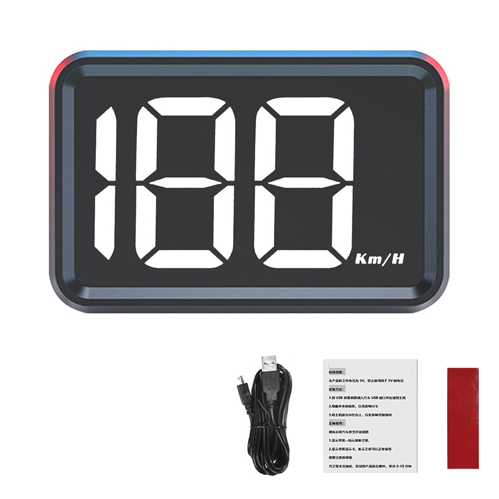 White Green Light Display USB Plug Big Font Digital GPS HUD Speedometer X1 HUD KMH MPH Meter Car Head Up Display