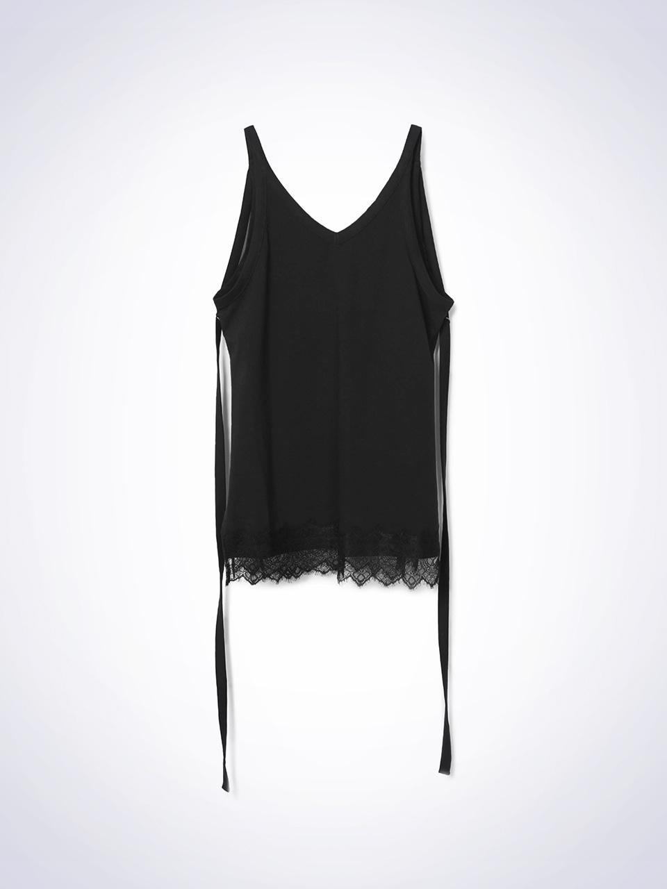 House 072C Lace Layered Ring Top Black 00 (S)