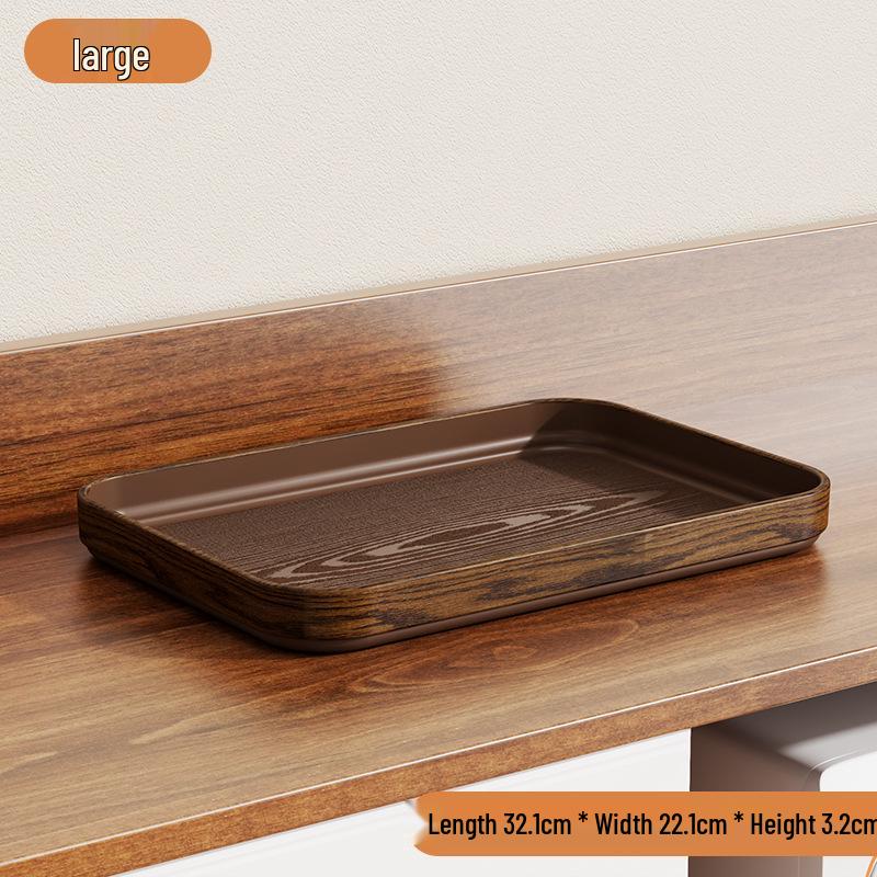 High-Grade Chinese Style Extra Thick Imitation Wood Grain Rectangular Serving Tray