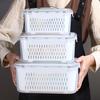 Transparent Double-Layer Kitchen Drainer and Fresh-Keeping Box for Vegetables and Fruits
