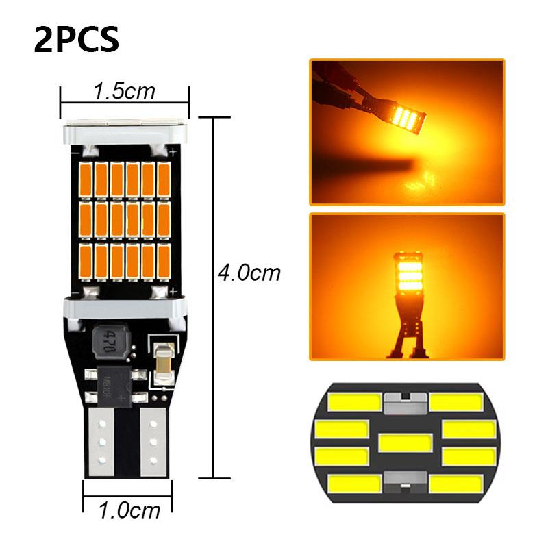 2Pcs Super Bright T15 W16W Car Led Lights Canbus No Error 4014SMD For Car Accessories Interior Lamps Tail Reverse Lights 12V