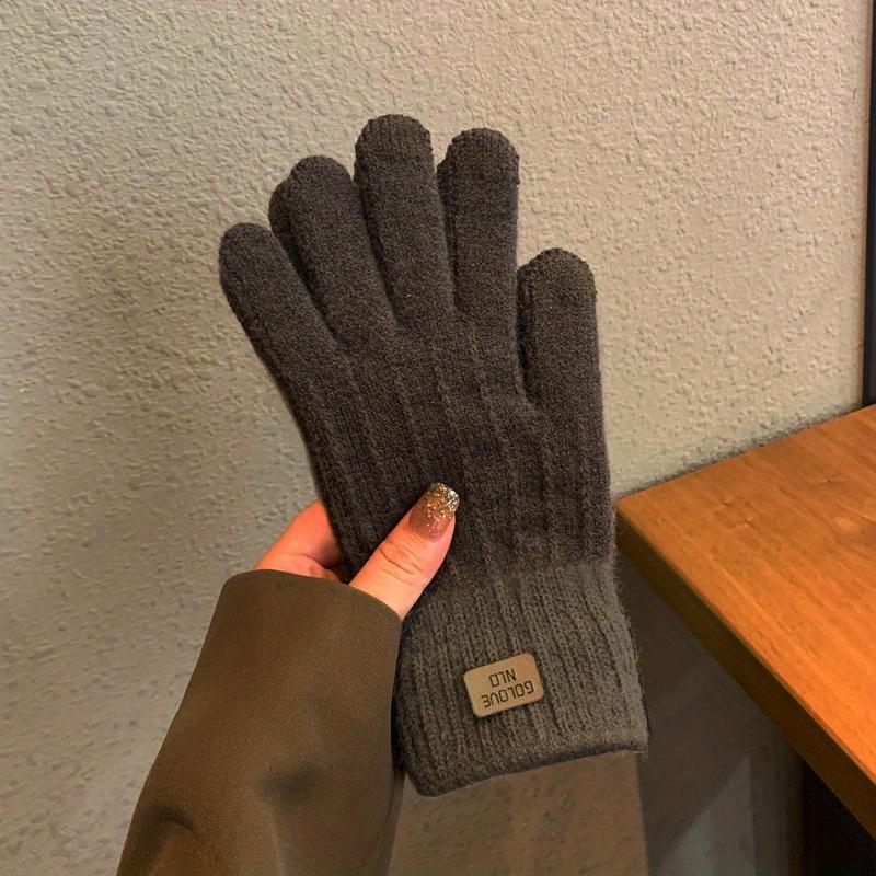 Women's Touch Screen Gloves Thickened Knitting Driver's Gloves Breathable Bicycle Gloves Unisex Winter Gloves Anti Slip Outdoor Sports