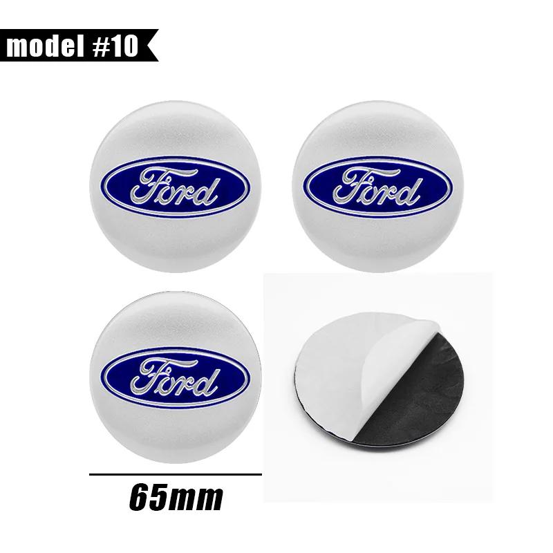 Car Sticker Hot For Ford 4Pcs 56/60/65mm Car Wheel Stickers Center Hub Cap Car Emblem Badge Decal For Ford Focus Fiesta Ranger M