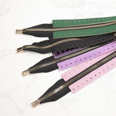 26cm Handgefertigter Leder-Doppelreißverschluss für Häkeltaschen