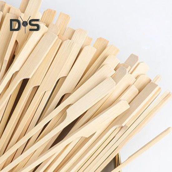 100Pcs Wooden Skewers 6 Inch Sturdy Cocktail Picks for Appetizers Flat Paddle Food Sticks for Party BBQ Fruit Cheese Charcuterie Boards Accessories