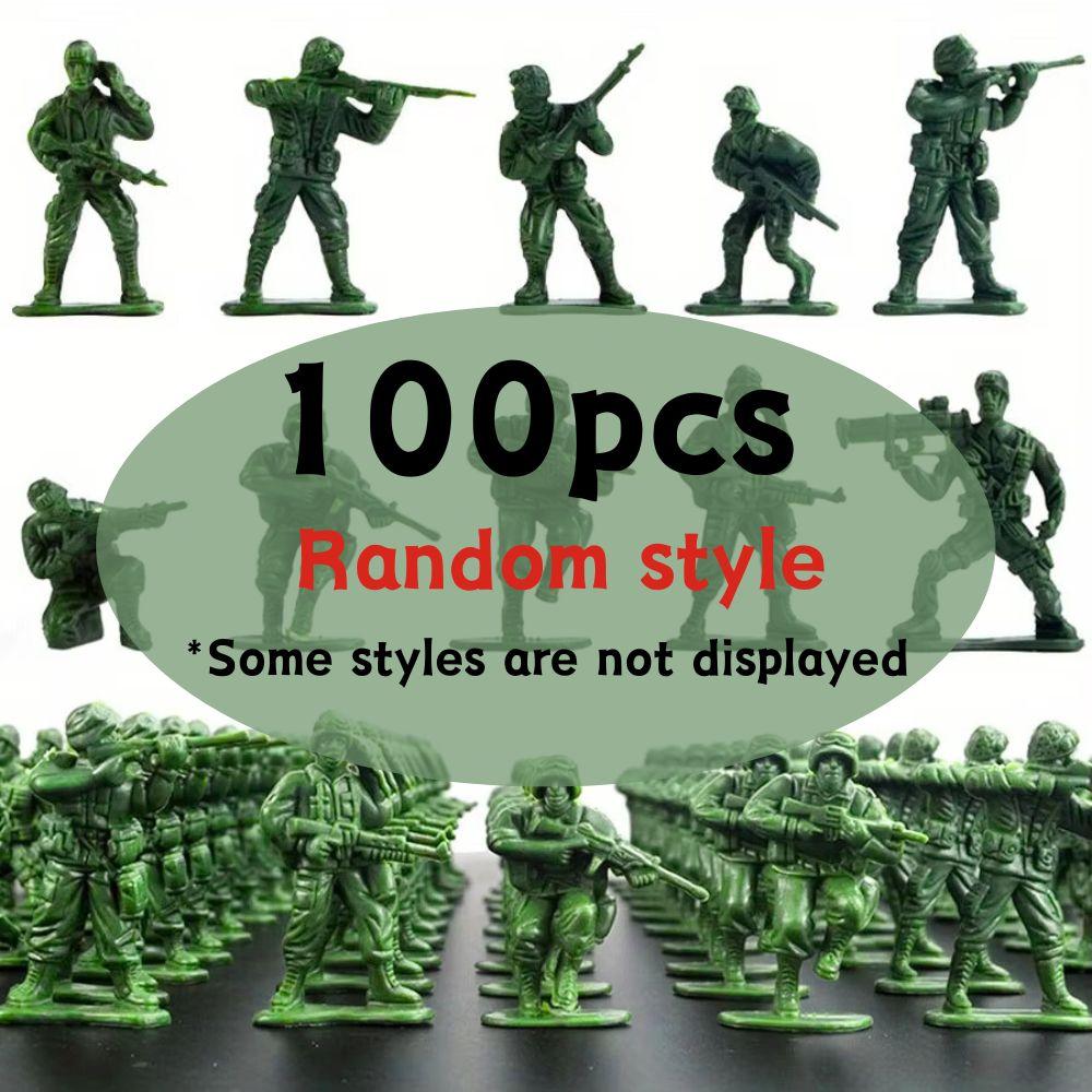 72/100 buc Figurine Soldați din Plastic 1,97 inch Culoare Verde/Nisipiu Păpușă Operațiune Armată Model Exercițiu Nisip Cadouri Colecție YMY