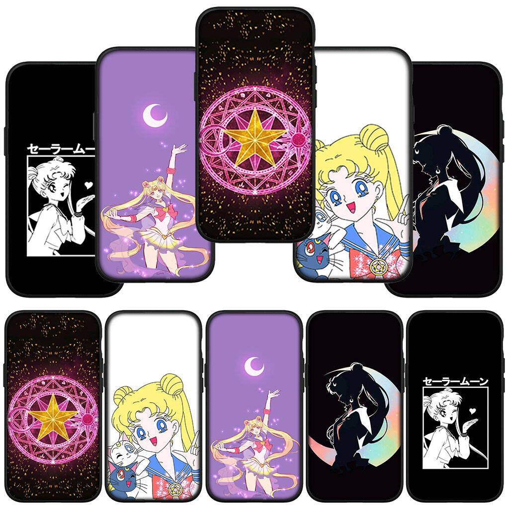 Phone Case for Samsung Galaxy S25 S23 S22 S24 Ultra FE A05 A06 A15 A16 A36 A37 A35 A54 A55 A56 A57 A25 A26 A53 Wallpaper Sailor Anime Moon Girl Cover