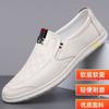 Summer new leather shoes men's casual shoes business hollow breathable men's shoes soft sole comfortable dad leather shoes