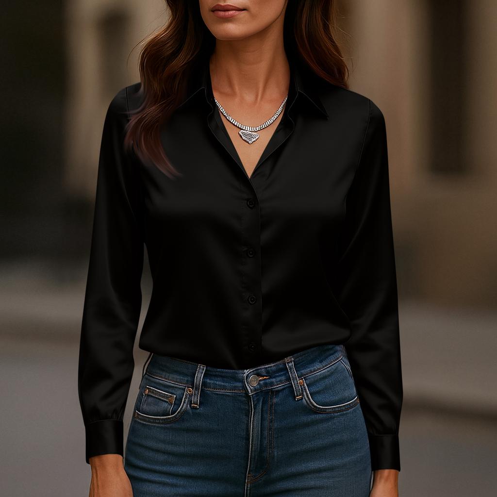 Damska Modna Kolorowa Koszulka z Kołnierzykiem na Guziki Krótki Rękaw Elegancka Bluza T-shirt Top