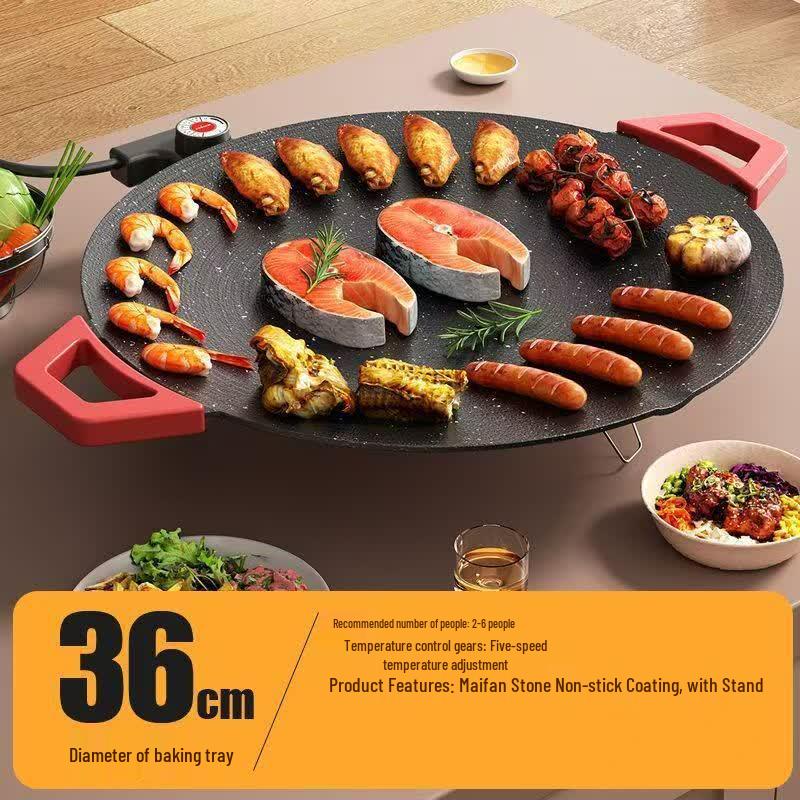 Utuo 36cm Maifan Stein Elektrische BBQ Grillpfanne