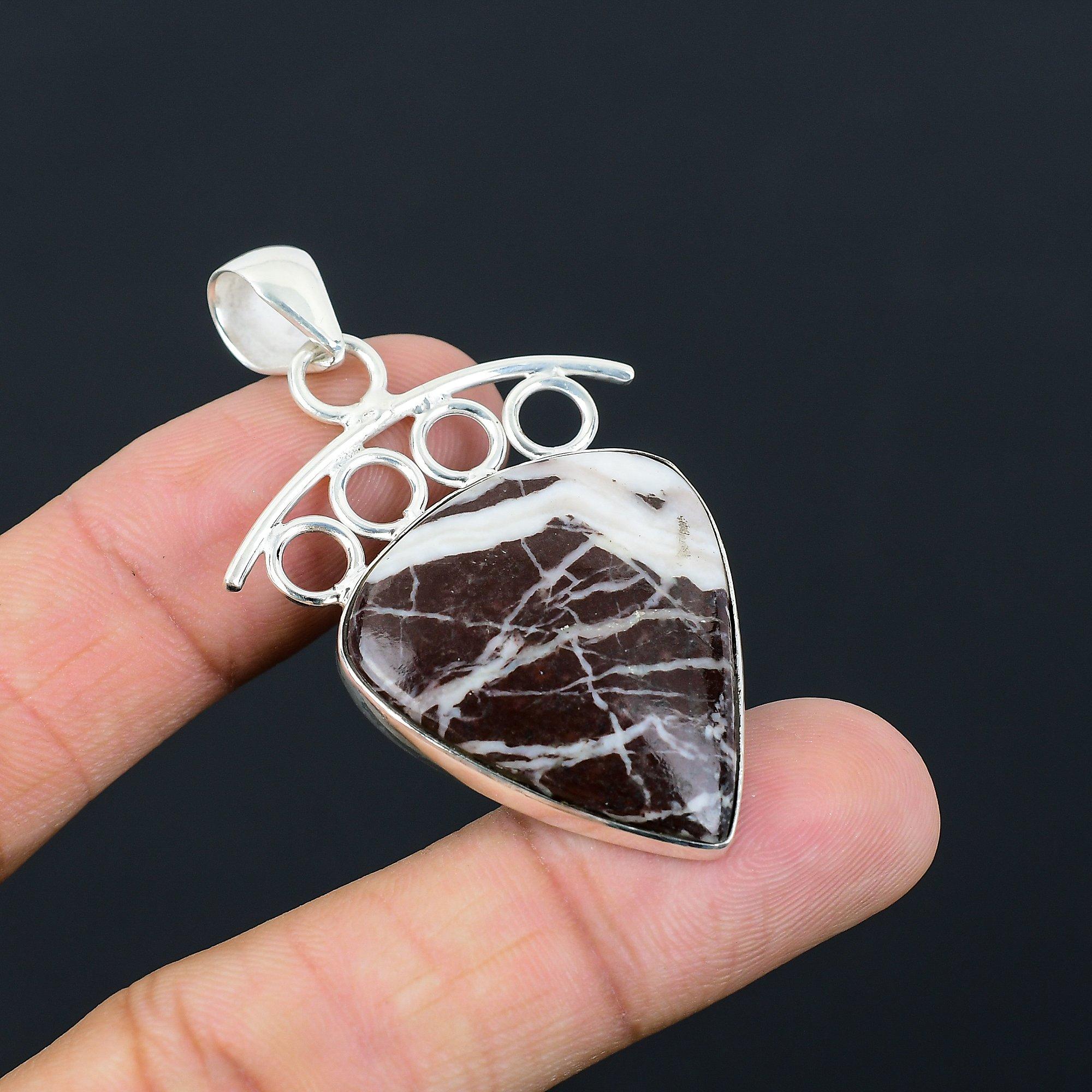 

Daughters Day Sale 925 Sterling Silver Pear Coconut Jasper Gemstone Wife Pendant