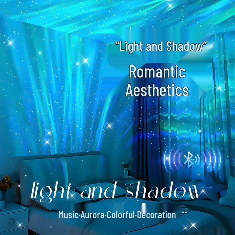 Bluetooth Aurora Projektor: Sternenhimmel & Wasserwellen Laserlicht für Schlafzimmeratmosphäre