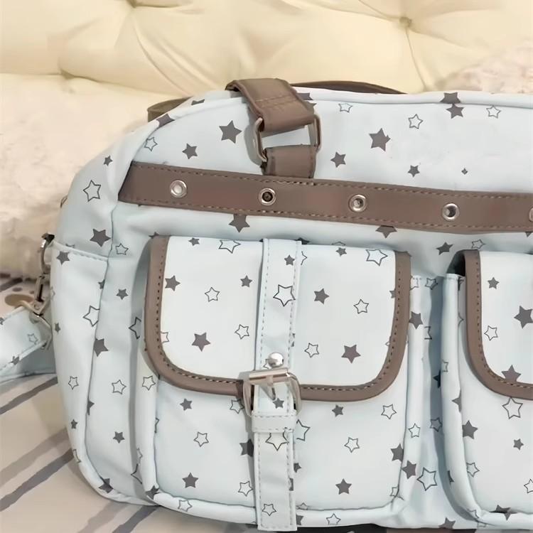 Thin Qiaoxing Cute Polka Dot Star Shoulder Bag Trend Class Bag Universal Canvas Bag Double Layer Transparent