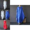 Chic Women Boho Cotton Linen Loose Long Sleeve Maxi Beach Blouse Casual Dress With Timeless Design