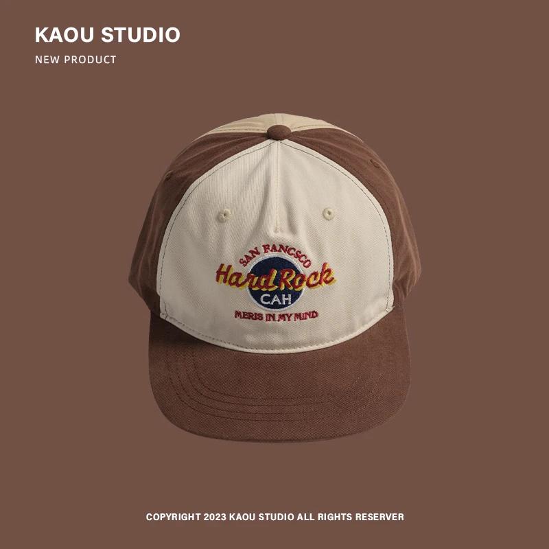 

Summer Spring Tide Brand Ins Korean Hat Female Hip-hop Contrasting Color Flat-brimmed Men Street Parent-child Baseball Cap One Size& 8Y темно-коричневого