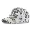 Baseballkappe mit Blumenmuster Atmungsaktiver Sonnenhut für Damen Herren Verstellbarer Visier für Outdoor-Sport