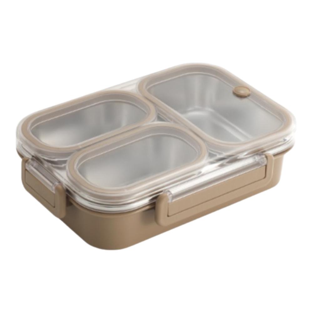 Stainless Steel Lunch Box Divided Food Storage Box Portable Food Container School/Office