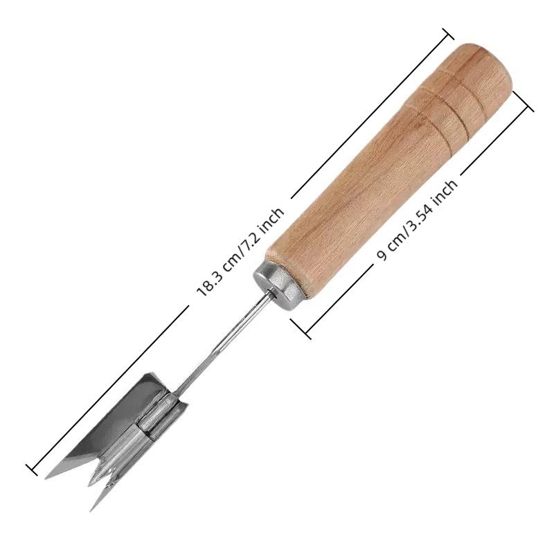 1PCS Non-slip Handle Pineapple Shovel Stainless Steel Pineapple Portable Fruit Peeler V-Shaped Tools Food Processor7