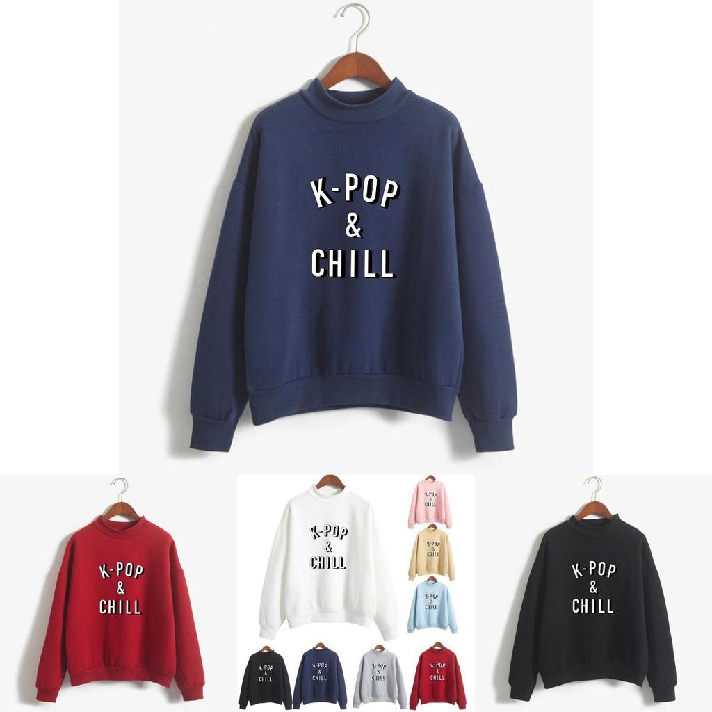 Kpopchill Women Sweatshirt Sweater Tops Jumper Hoody Pullover Colors 8 8 Colors