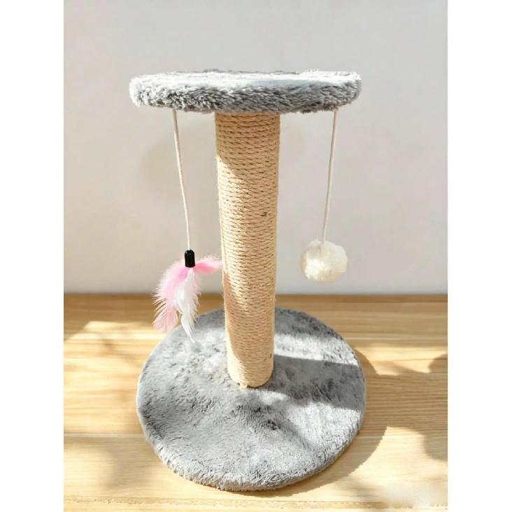 Mini Sisal Cat Scratching Post Kitten Climbing Tower, Vertical Wear-Resistant No-Debris Claw Care Tower, Suitable For Small Apartments, Built-In
