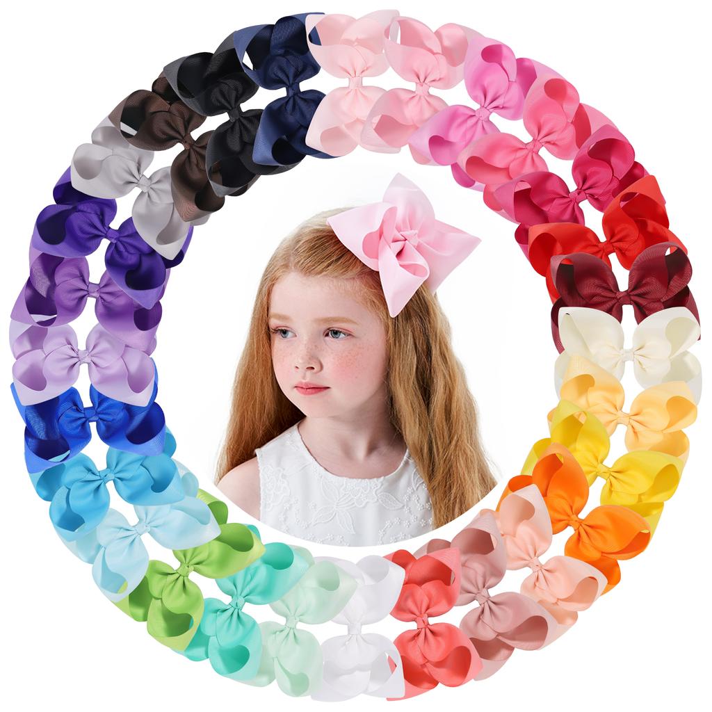 Cinta de Grosgrain Grande de 6 Pulgadas Lazos para el Cabello Lisos con Pinzas para Mujeres Niñas Niños Pinzas para el Cabello Tocado Boutique Broches para el Cabello Accesorios