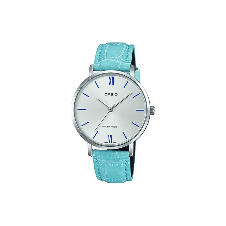 CASIO Women s Standard Series Silver Watch LTP-VT01L-7B3 LTP-VT01L-7B3 Light Cyan Strap