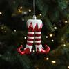 Santa Claus Christmas Elf Pendant Shiny Red Merry Christmas Decor  Holiday Party Decor