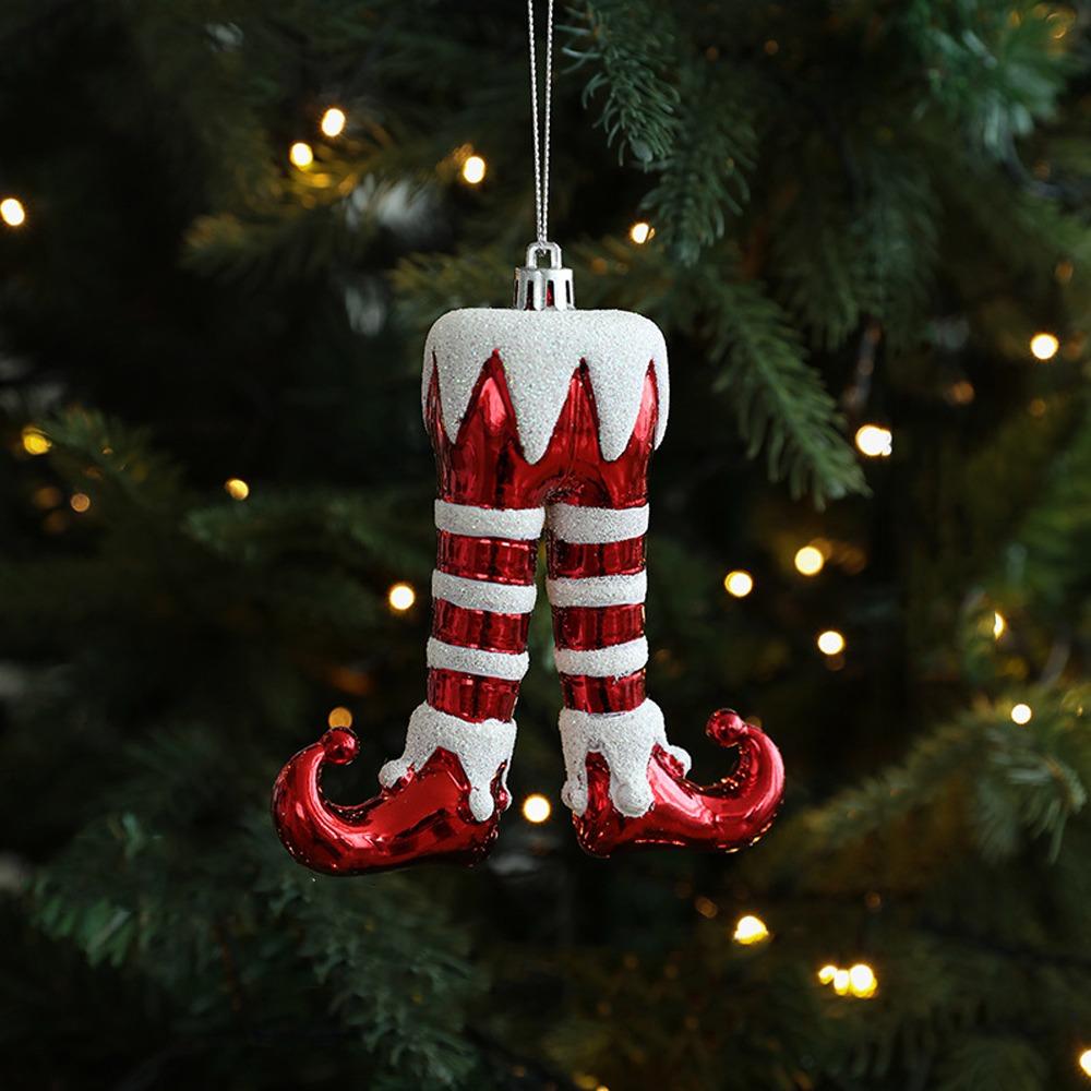 Santa Claus Christmas Elf Pendant Shiny Red Merry Christmas Decor  Holiday Party Decor