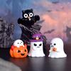 Pumpkin Ghost Figurine Cartoon Halloween Decoration Festive Resin Ornament