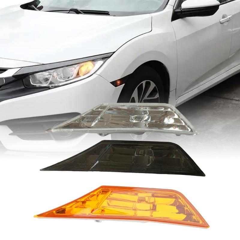 LED Side Marker Lights Smoked Lens Sequential Turn Signal for 2016-2021 FC1 Bumper Reflector