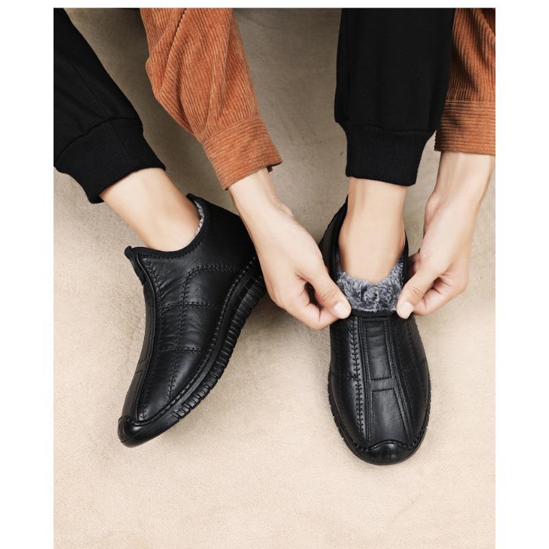 Men S Winter Warm Cotton Boots Non Slip Slip On Casual Shoes
