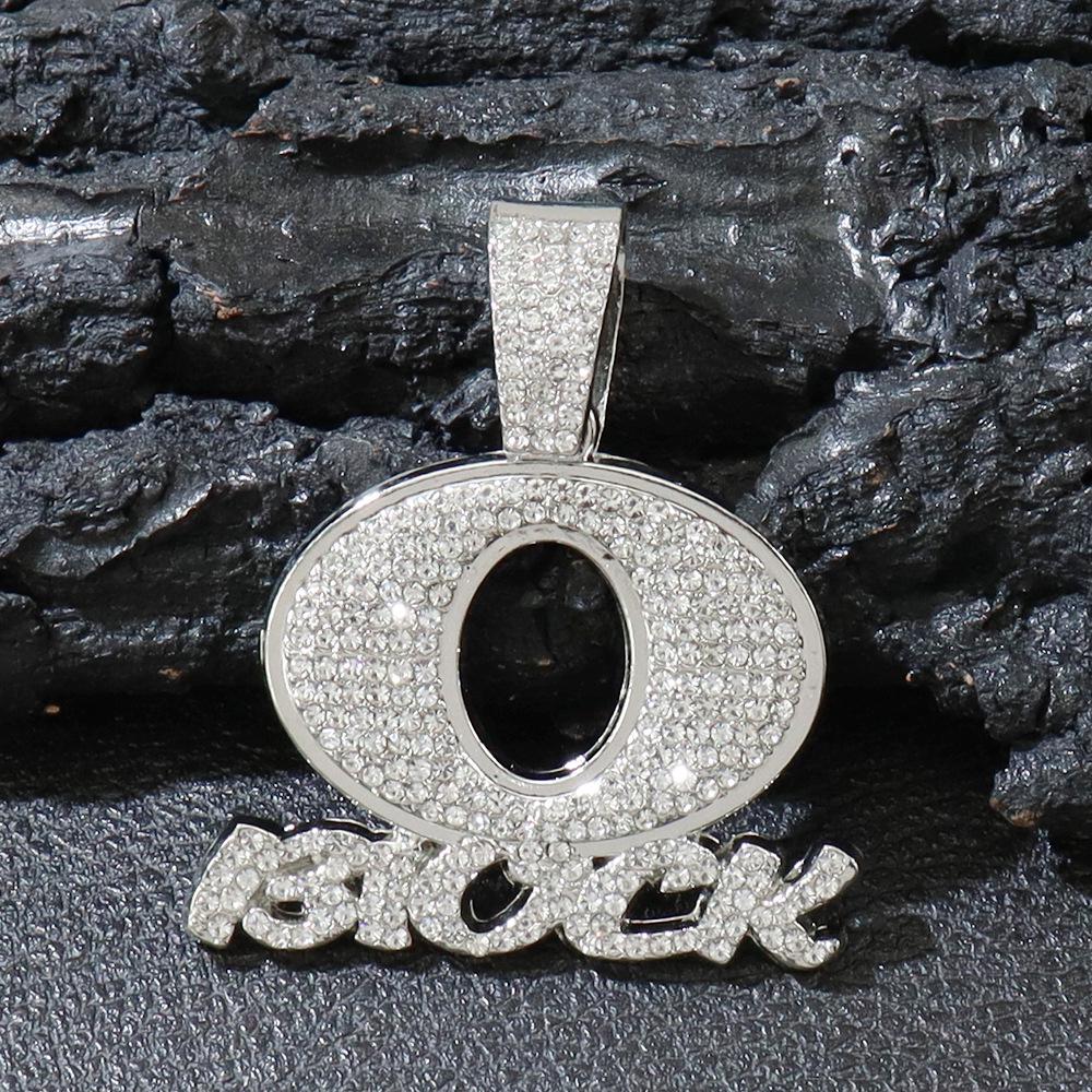 

OBLOCK Men s Hip Hop Diamond Cuban Link Pendant Necklace