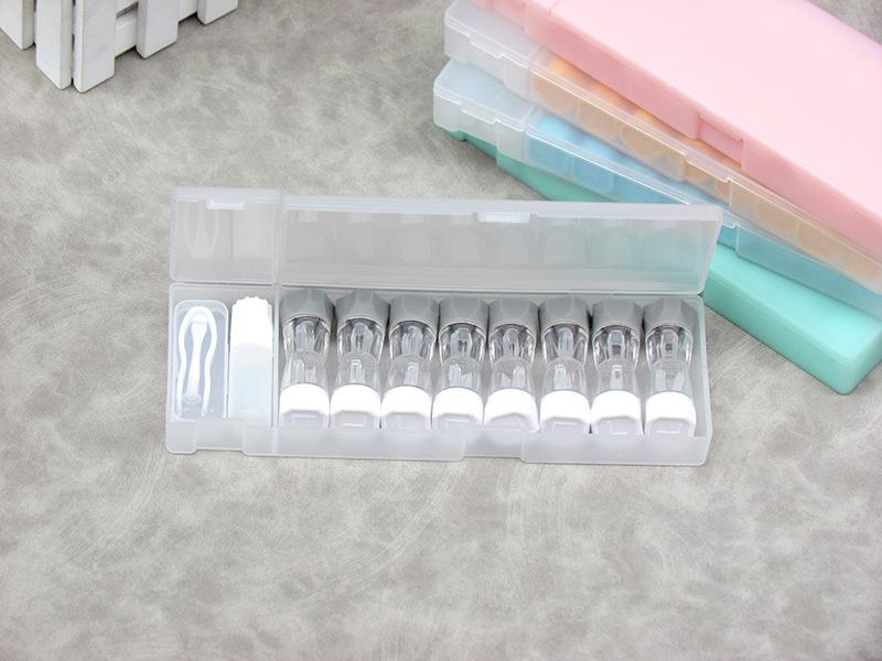 8pairs Contact Lens Box Holder Travel Portable Small Cute Clear Eyewear Bag Container Contact Lenses Soak Storage Case