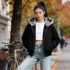 Winter Neu Damen Locker Mit Kapuze Wendbar Leopardenmuster Baumwolle Gefüttert Jacke Warmer Mode Mantel