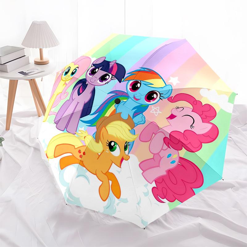 1pc My Little Pony Friendship Circle Umbrella with Plastic Handle,Suitable for All Seasons Home Travel Outdoor UmbrellaM1114