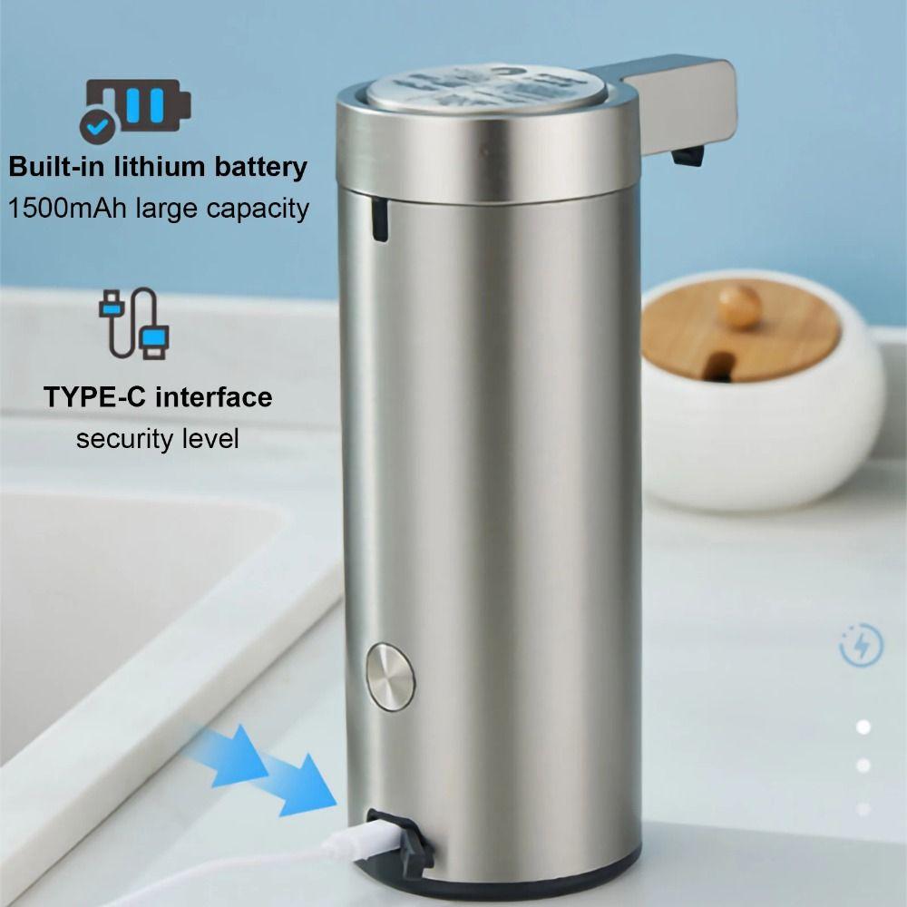 Touchless Automatic Hand Soap Dispenser 304 Stainless Steel Smart Liquid Soap Jar  Shower Gel